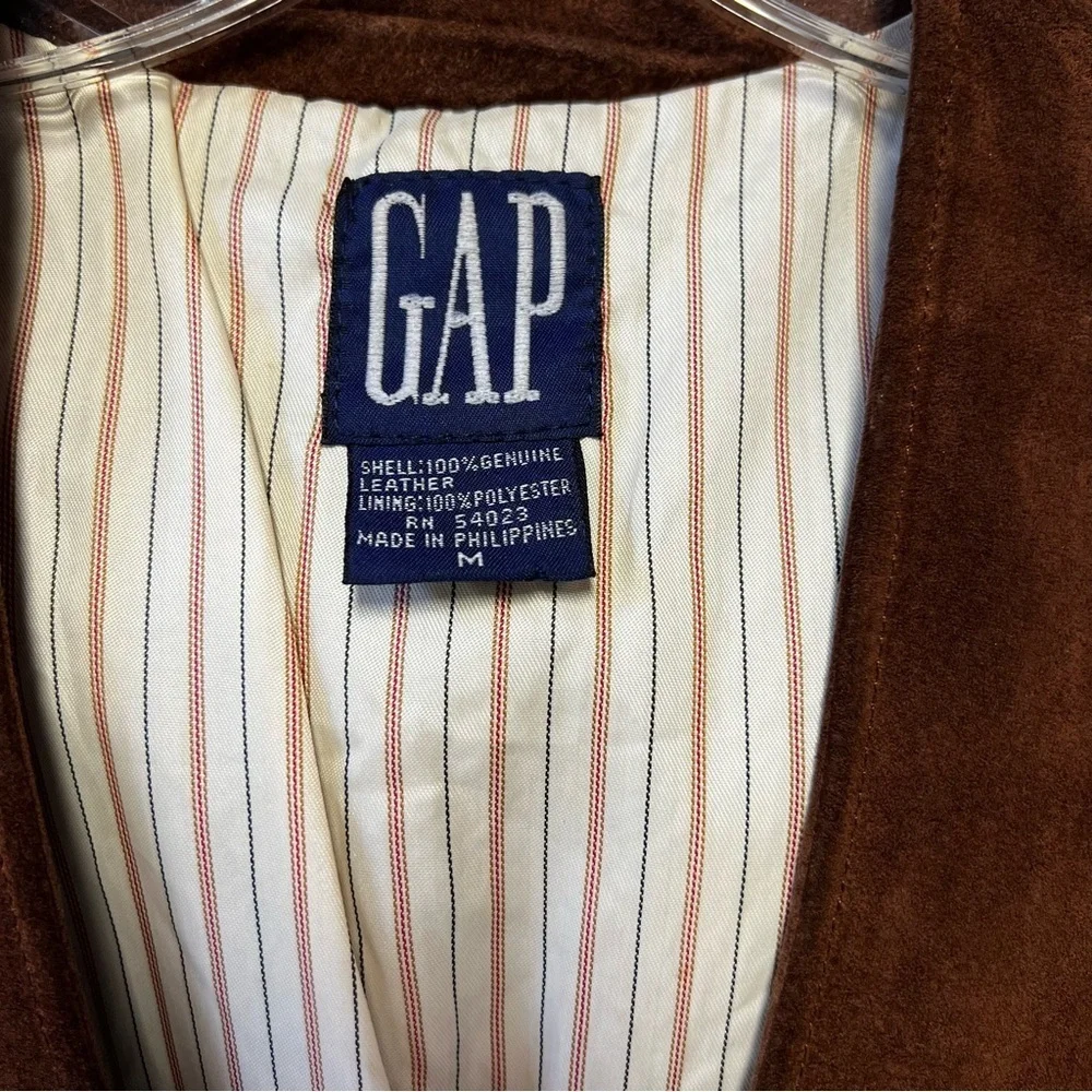 GAP Genuine Leather Suede Vest Men’s Medium Dark Brown Western Vintage Style